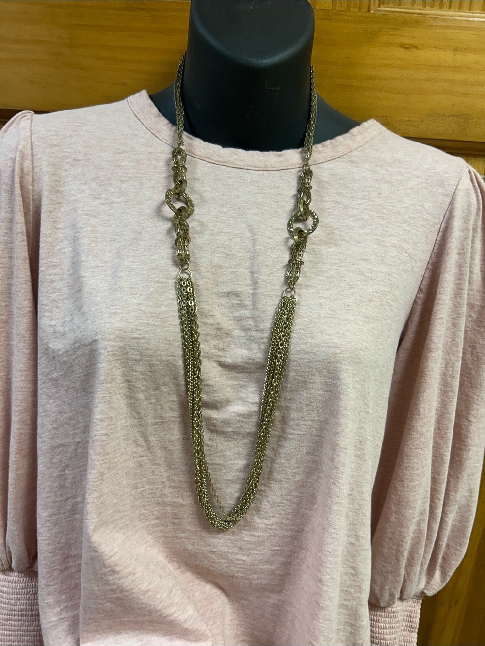 Vintage-Inspired Antiqued Gold Multi-Strand Layered Statement Necklace